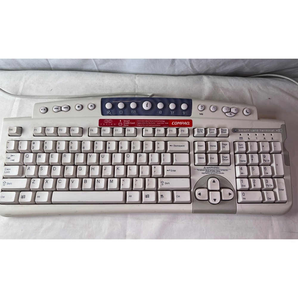 Compaq KUS0060 Multimedia Keyboard with Smart Card Terminal PS2 Vintage Beige